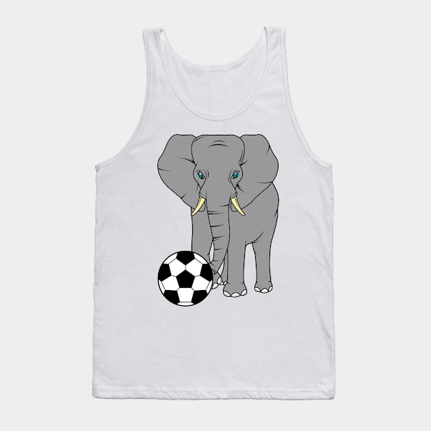 Cute elephant is playing soccer with a ball Tank Top by Markus Schnabel